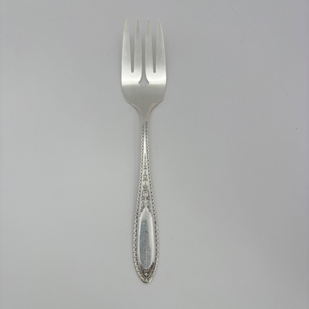Vintage Oneida Wm Rogers Ramona Lakewood Brentwood 8" Cold Meat Serving Fork